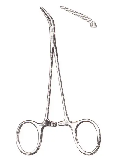 HALSTED-MOSQUITO Jaws 45 Angled on Flat, 5” Extra Delicate